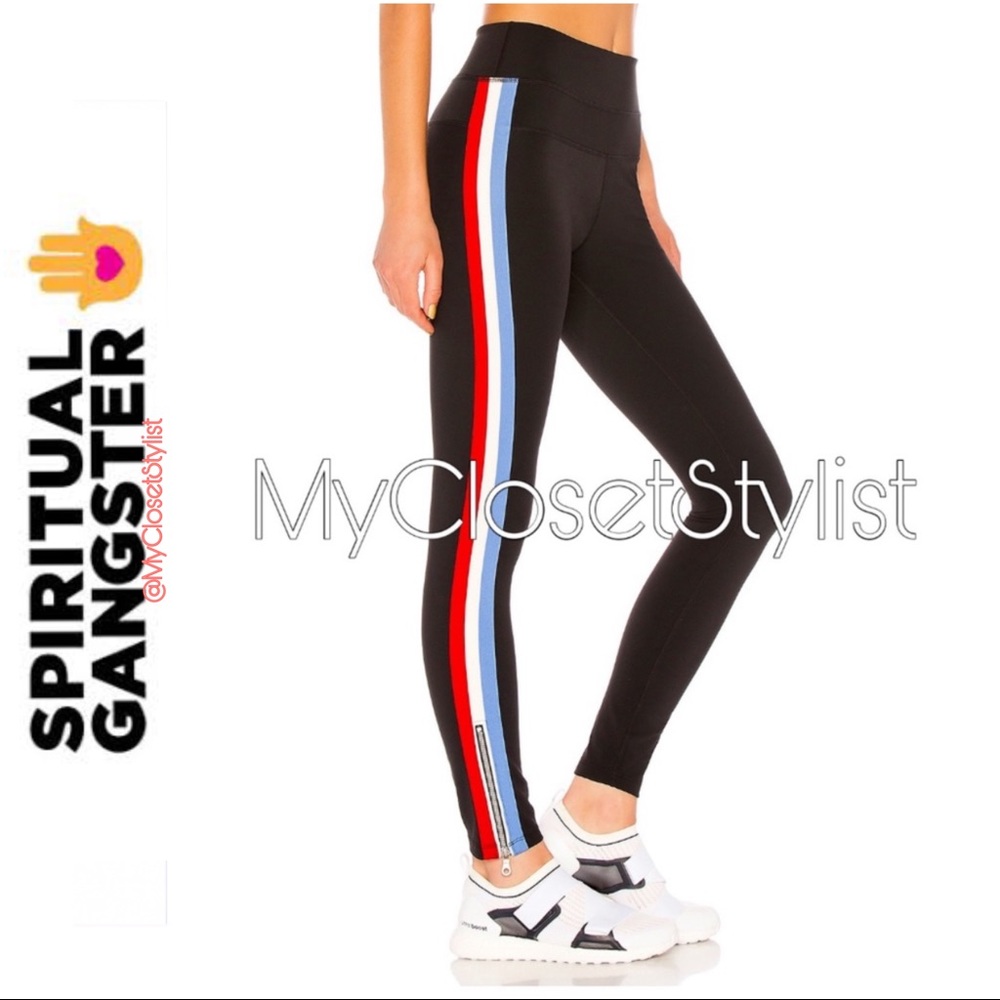 NWT SPIRITUAL GANGSTER Striped Athletic Zipper Ankle Track Pants S NEW WITH TAGS